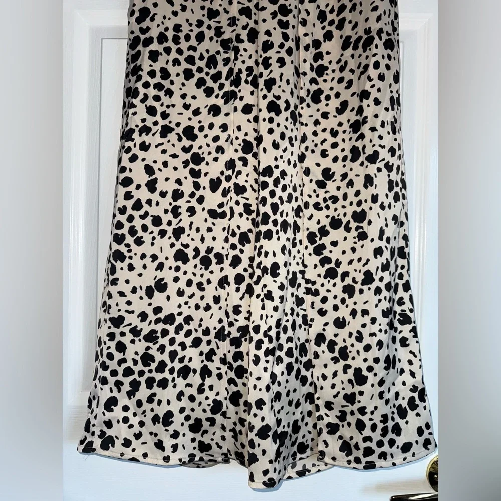 BEACH BUNNY SET Leopard Print Ramsey Slit Leg Wide Pant + Eastyn Tie Tank Top SM - Picture 9 of 16